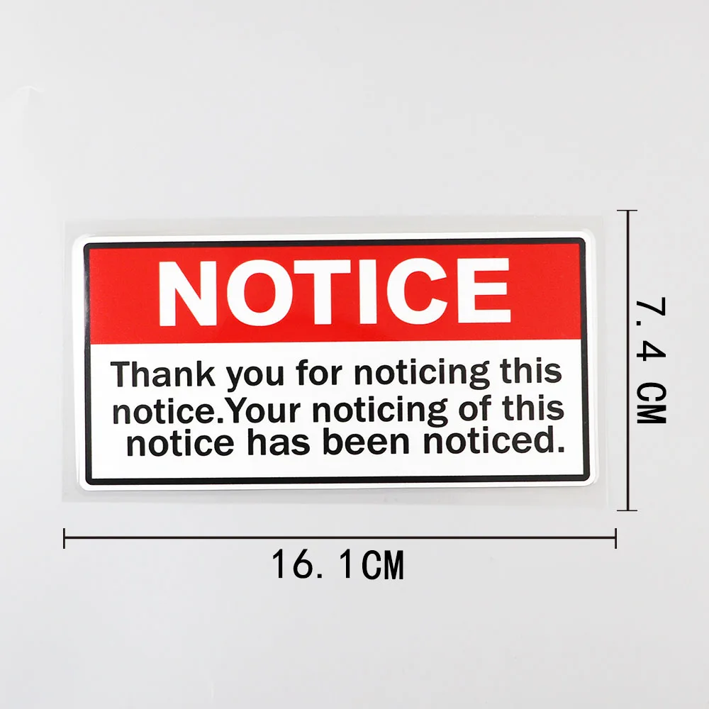 YJZT 16.1CM×7.4CM Warning Funny Joke Tools Notice Decal PVC Car Sticker 12C-0098