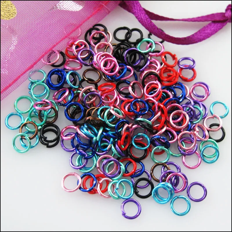 500Pcs Jump Rings Open Connectors Black Red Blue Pink Sky Blue Green Brown Mixed 5mm