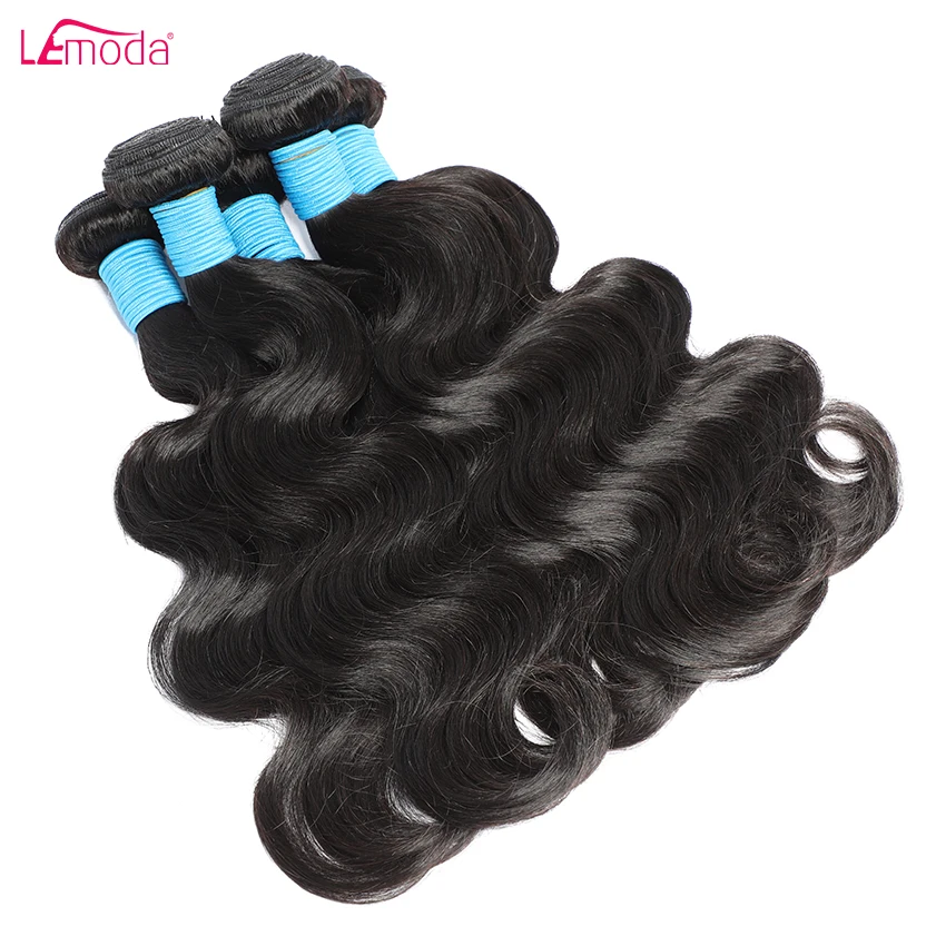 Body Wave Bundles Brazilian 30 Inch Human Hair Bundles 1 3 4 Full & Thick Natural Color Lemoda Remy Hair Weave Extensions