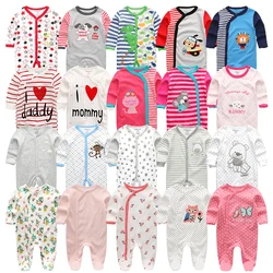 2021 2 3 4 pcs/lot Summer Baby Boy roupa de bebes Newborn Jumpsuit Long Sleeve Cotton Pajamas 0-12 Months Rompers Baby Clothes