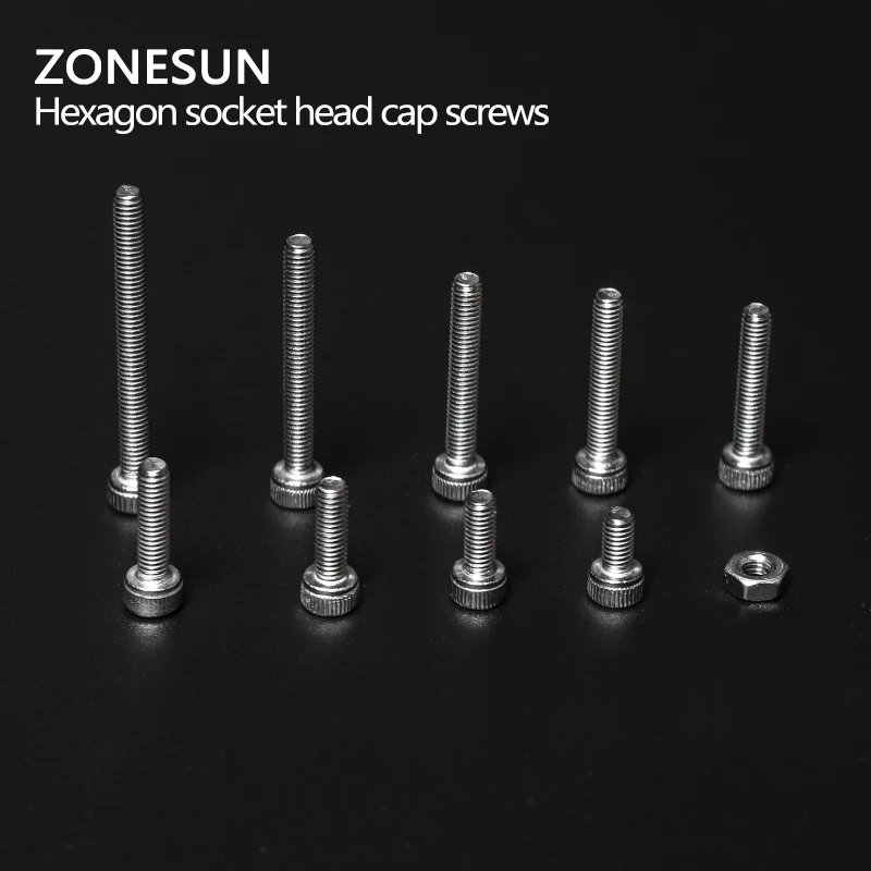 ZONESUN 360pcs/lot 304 Stainless Steel M3*6/8/10/16/18/20/25/30 Hex Socket Screw Allen Hexagon Head Cup Bolts Metric Thread