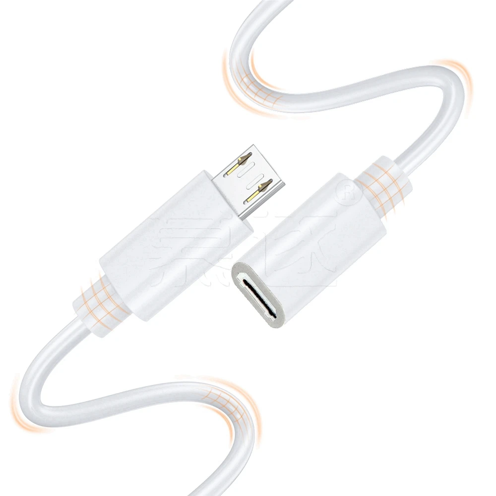 Korte Micro Usb Female Naar Micro Usb Male F/M Extension Extender Datum Opladen Korte Otg Kabel Zwart 10cm 20Cm 50Cm 1M 1.5M 2M