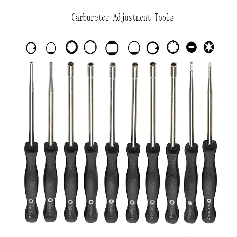 Herramienta manual de ajuste de carburador Pac Man, doble D Destornillador hexagonal, motosierra, herramienta de reparación de ajuste de velocidad