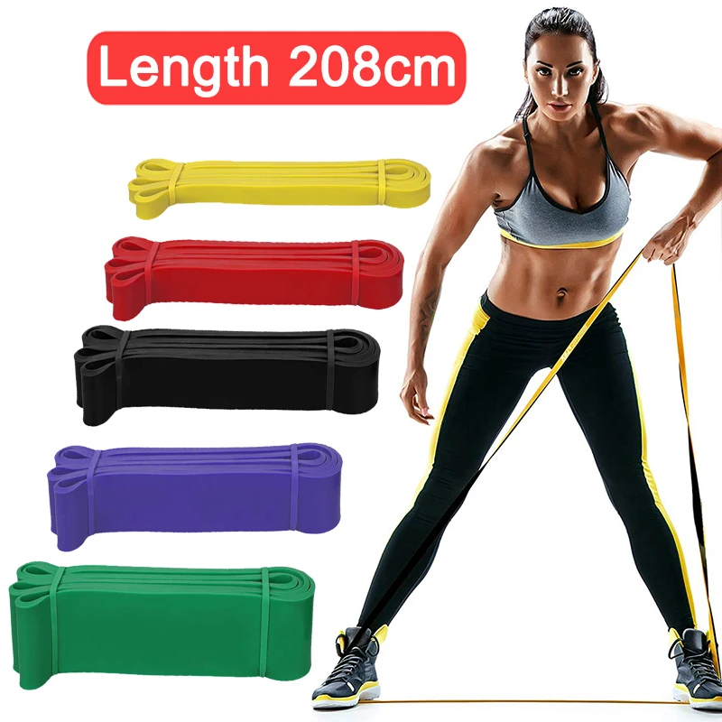 

208cm Resistance Bands Crossfit Elastic Rubber bands for fitness Sports Gym Training Yoga Equipment Expander Pilates Gymnastics