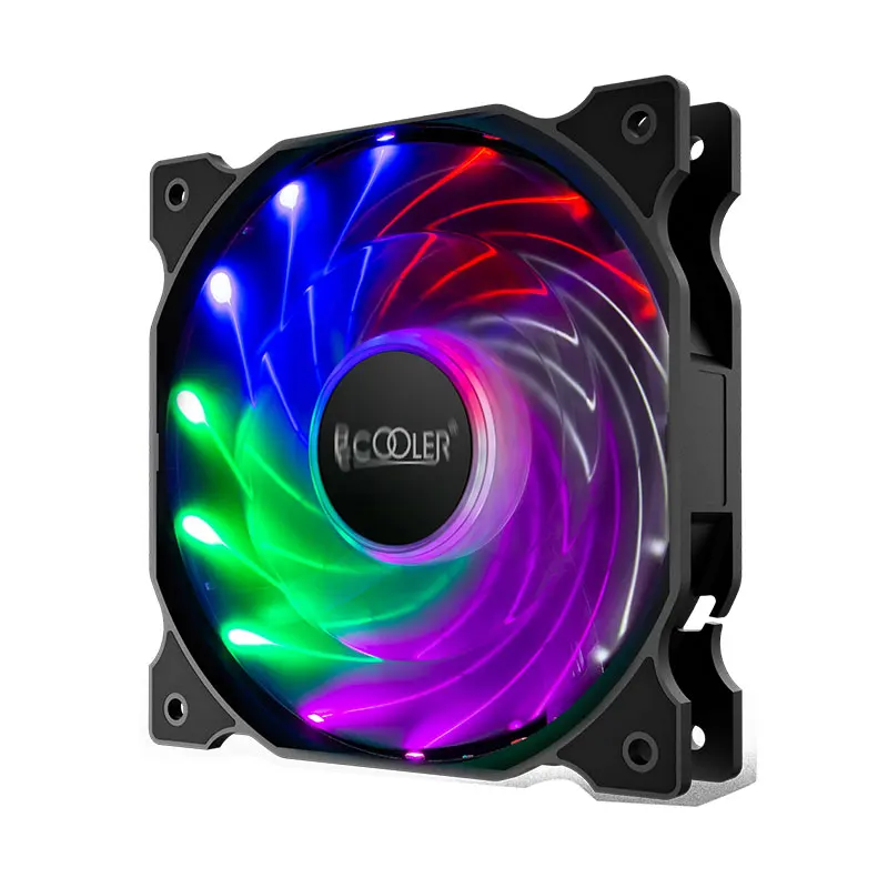 Pccooler Phantom Large Air Volume CPU Fan With 15LED Symphony Laser Light Effect Double Swirl Blade Shock Absorption And Mute