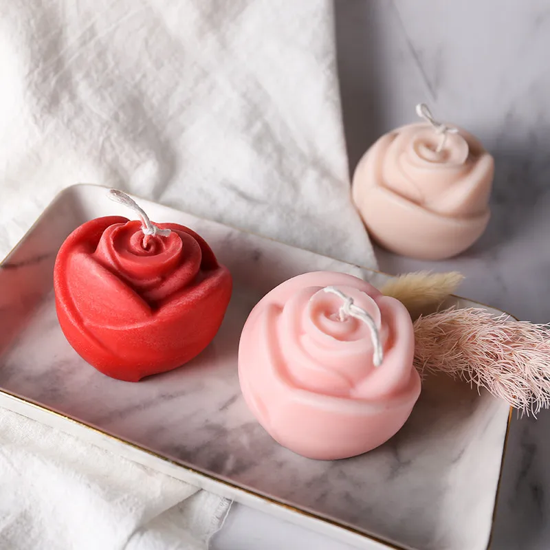 DIY  Rose Wedding Candle Silicone Mold Aromatherapy Flower Handmade  Making Resin Mould Chocolate  Home Decoration