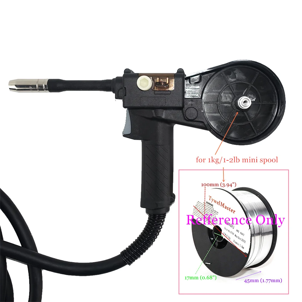 Professional Spool Gun MIG Welder Torch 3m 15AK Consumable for Aluminum Gasless Steel Wire Welding Machine