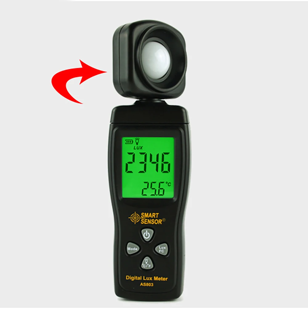 SMART SENSOR AS803 Digital Lux Meter Luminance Tester Light Meter 1-200000 Lux Tools fotometro spettrometro Actinometer