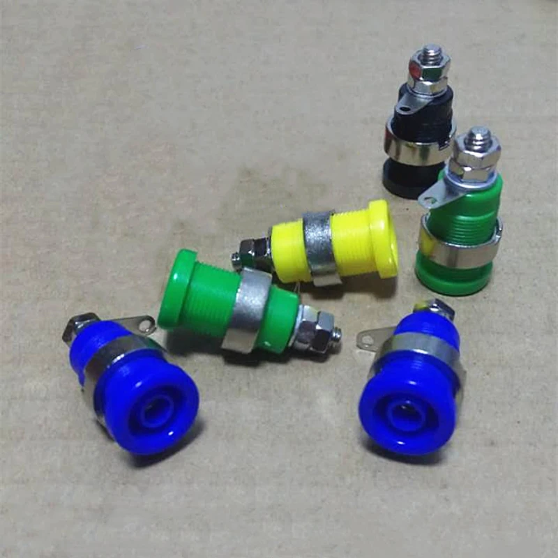 10PCS 4MM Binding Post Multimeter Instrument Banana Socket High-voltage Sheathed Terminal Test Probe Connector