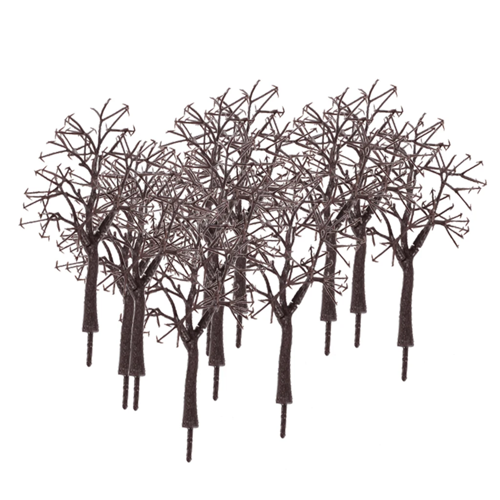 10x Bare Trunk Tree Branch Model 1:75, Tree Branches for Train Park Diorama Winter Scene Layout