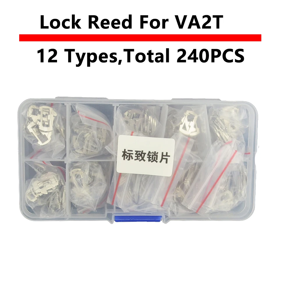 200PCS/LOT VA2T Car Lock Reed Lock Plate For Peugeot Citroen Auto Key Lock Repair Accessories Brass Material With Gift Springs