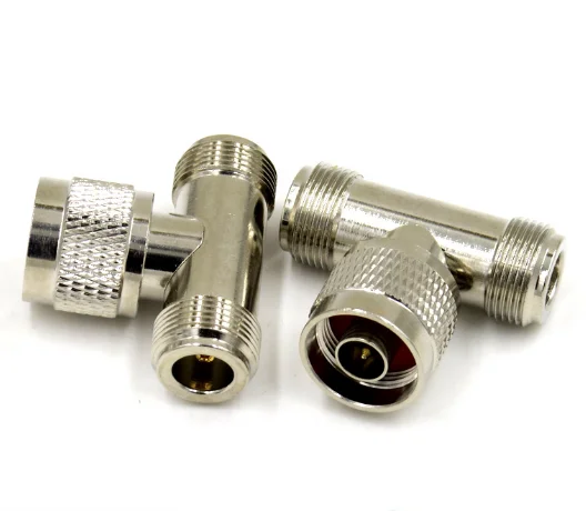 

10pcs 3-way T Shape N Male To 2 N Female Triple RF Coaxial Adapter Connectors