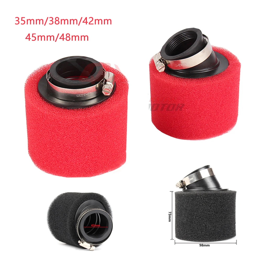 For pz30 carburetor 200cc 250cc ATV PIT DIRT BIKE Motorcycle 35 38 42 45 48mm Air Filter Degree ANGLED FOAM Pod Cleaner