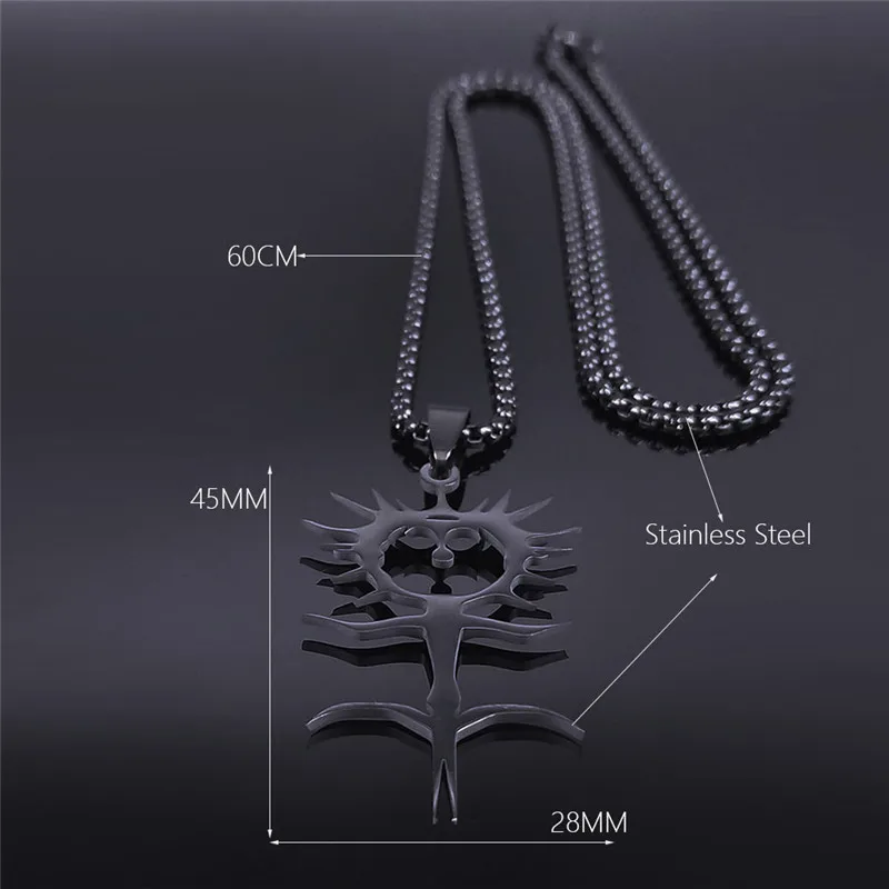 2024 Ghostemane Stainless Steel Charm Necklaces for Women/Men Silver Color Necklaces Pendants Jewelry collier homme N3789S03