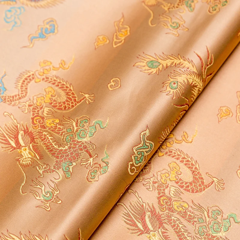 Dragon pattern fabric brocade jacquard fabric material for sewing cheongsam kimono and bags