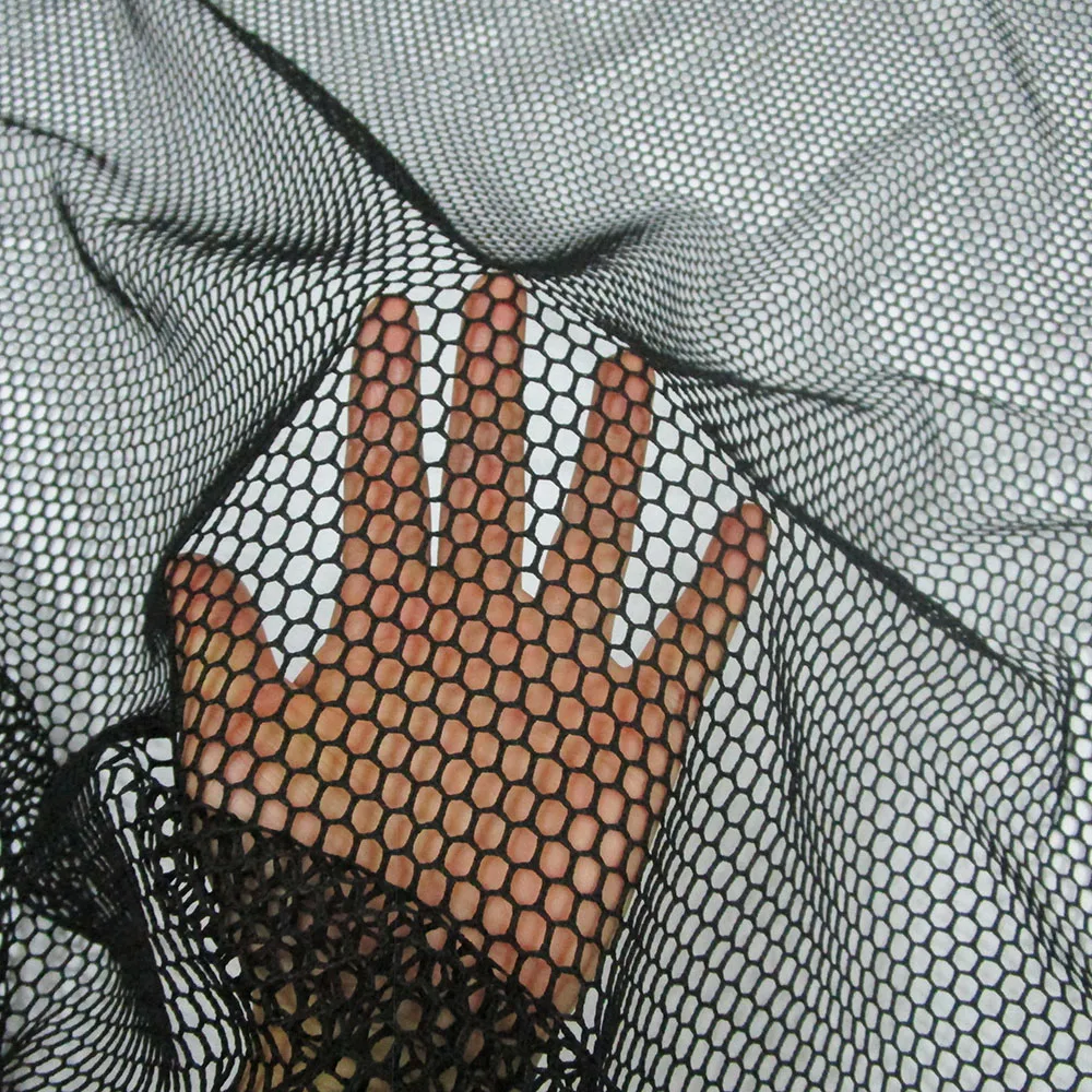 Classic Hexagon Net Fabric Polyester Knitted, White Mesh Fabric, French Sport Clothes Apparel, Casual Patchwork Shirt, Sewing Cl