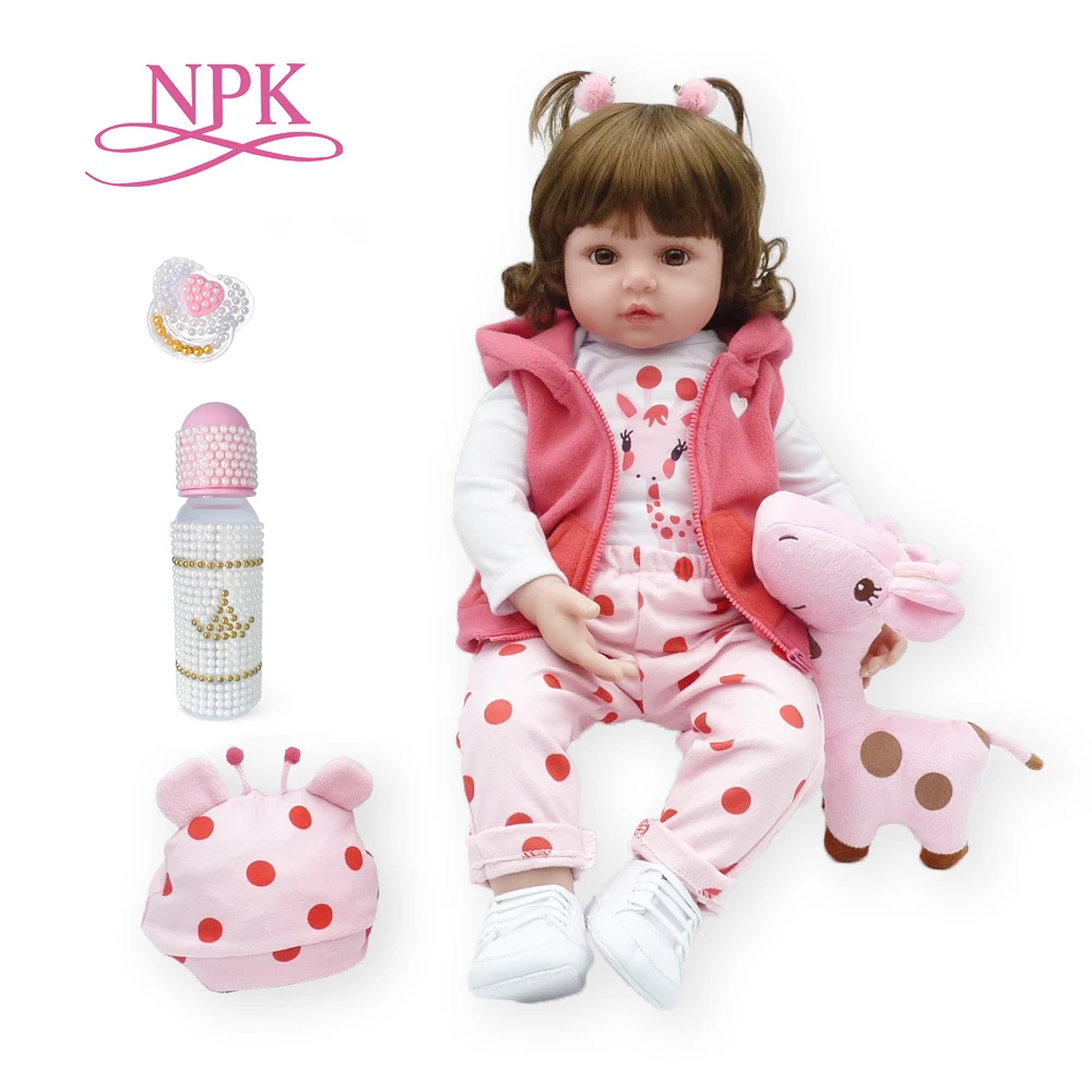 bebes reborn doll 47cm Silicone reborn baby doll adorable Lifelike toddler Bonecas girl menina de surprice doll With Giraffe