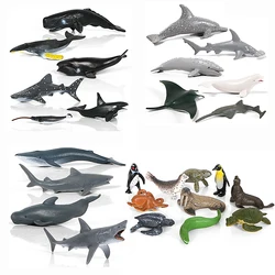 Simulation  Dolphin Whale Shark,Turtle octopus Ocean Sea Animal Figurines playset  Action figure Collection Model toys For Kids