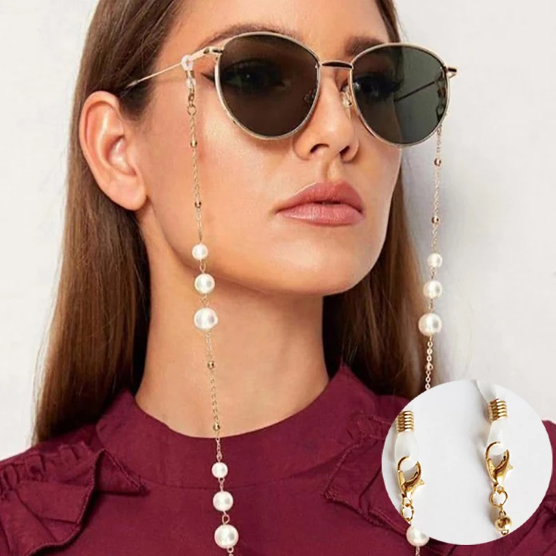 Sunglass Chain Bead Charm Eyeglass Holder Strap Eyewear Retainer Women Outside Casual Necklace Accessory