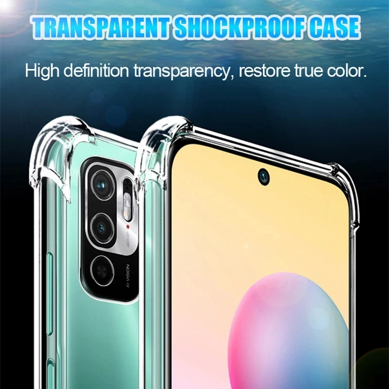 Shockproof Transparent Case For Xiaomi Mi Note 10 Lite 11T Pro Ultra 9 SE For Redmi Note 8 9 10 11 Pro 10S 9S 9A Soft Back Cover