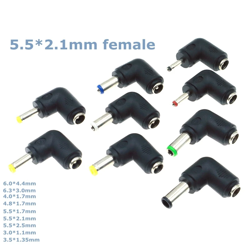 Siku DC5.5x2.1mm Perempuan Ke 3.0X1.1Mm 3.5X1.35Mm 4.0X1.7Mm 4.8X1.7Mm 5.5X1.7Mm 5.5X2.5Mm 6.3X3.0Mm 6.0X4.4Mm Adaptor Daya Laki-laki