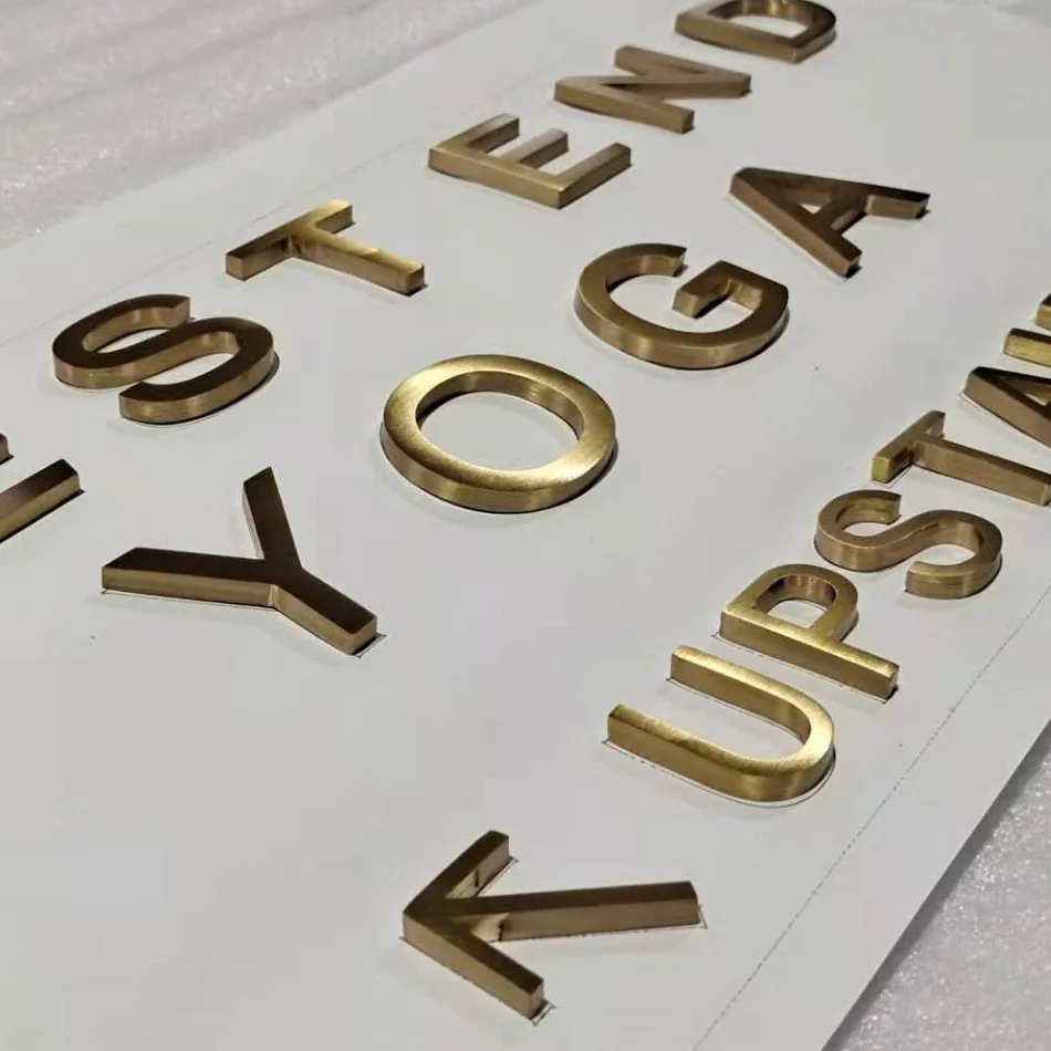 GOLD TITANIUM 3DสแตนเลสSign Letter