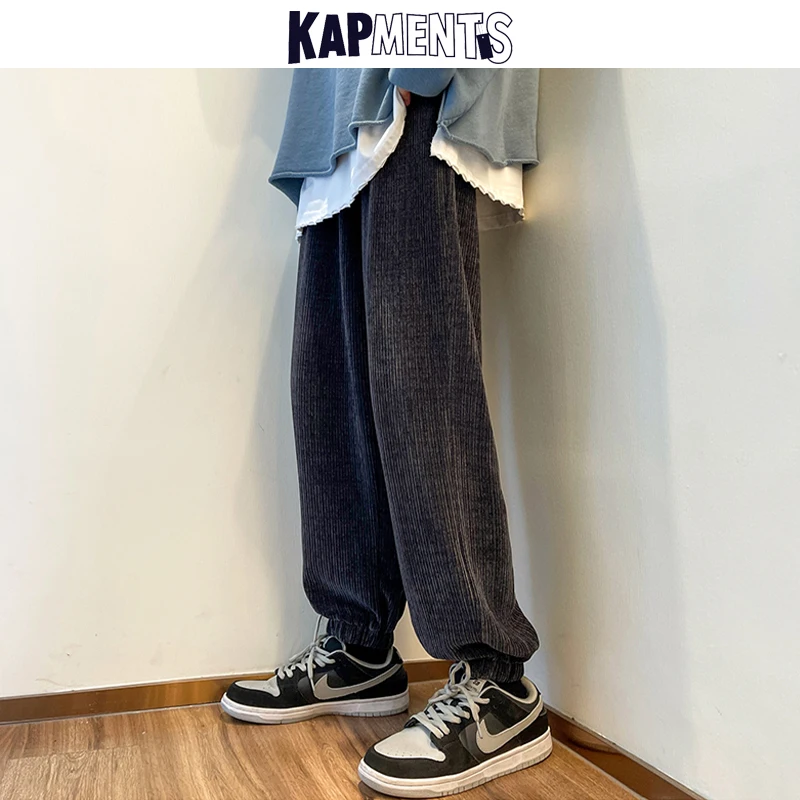 KAPMENTS-pantalones de chándal holgados Harajuku para hombre, ropa de calle sólida Vintage, pantalones de Joggers, moda coreana Y2k, 2023