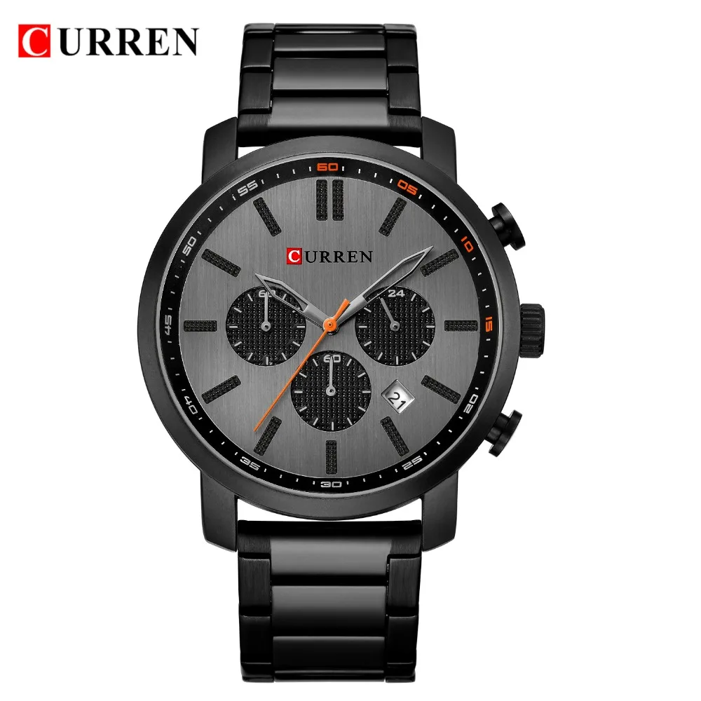 CURREN Casual Quartz Analog Men\'s Watch Fashion Sport Wristwatch Chronograph Stainless Steel band Male Clock Relogio Masculino