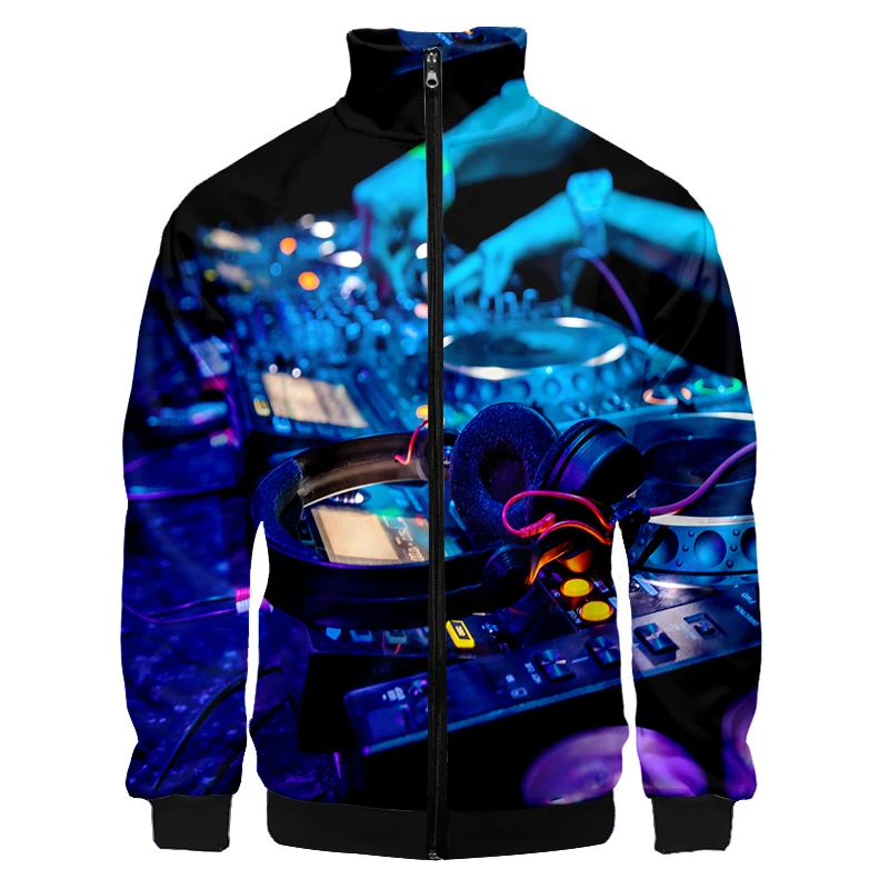 

DJ Bar Artist 3D Printed Hip Hop Stand Zipper Jacket Women/Men Long Sleeve Jackets Casual Streetwear Music Clothes Oversized