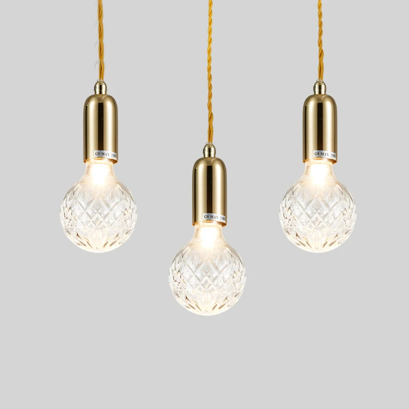 

Modern Glass G9 LED Pendant Lights Fixture Hanglamp Designer Loft Style Retro Kitchen Lamp Metal Industrial Lighting Bedroom Bar