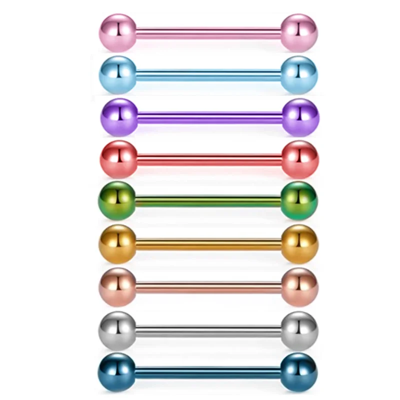 5 قطعة الجراحية الصلب ثقب اللسان مجموعة 14 جرام الحلمة الدائري مجموعة مزيج اللسان الحديد حزمة Mipple بار السائبة حلقة اللسان مجموعة مجوهرات للجسم #1