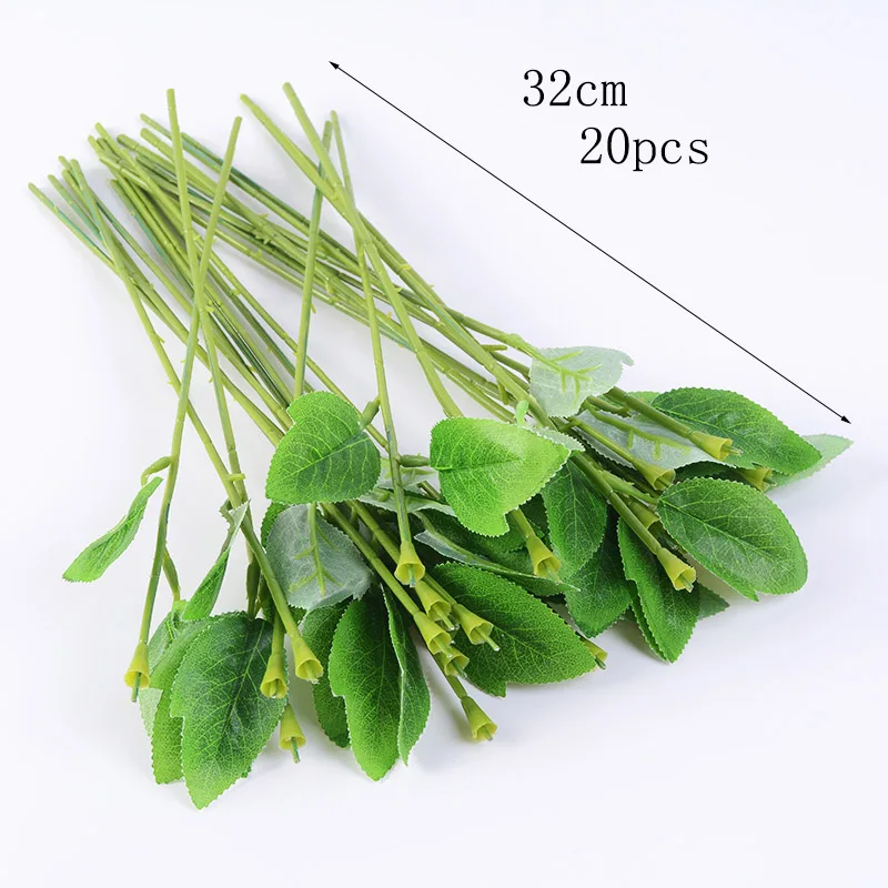 Künstliche Blumen Stab Stiel Zweige Eisendraht für zu Hause Hochzeit Dekoration Vase Blume Stick Pflanze Handwerk Bouquet Dekor Zubehör – Detail 9