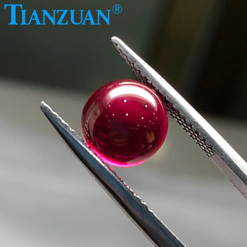 2mm to 6mm synthetic corundum ruby red color ball sphere shape stone beads loose stone without hole