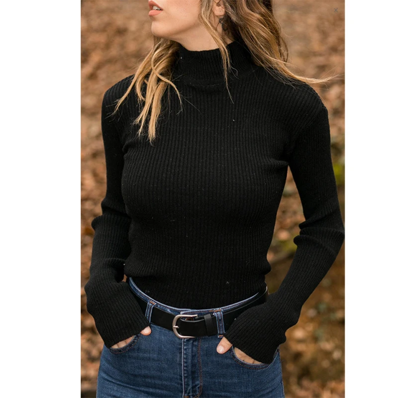 

Womens Sweaters 2020 Winter Tops Turtleneck Sweater Women T Knitted Sweater Pull Femme Hiver Truien Dames New