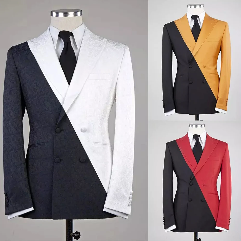 Nhiều Màu Sắc Foral Họa Tiết Chú Rể Cưới Tuxedos Độc Đáo Nam Đảng Hứa Quần Phù Hợp Với Áo Khoác Hoặc Mặc Bộ Trang Phục 2 Cái