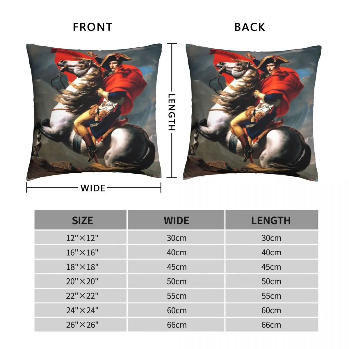 Napoleon Crossing the Alps Pillowcase Polyester Linen Velvet Printed Zip Decor Pillow Case Room Cushion Case