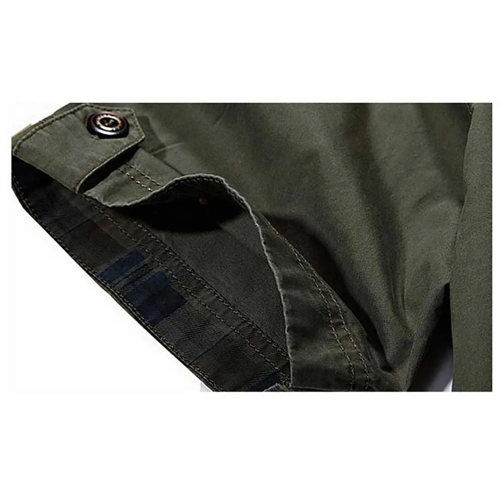 Camisas informales de algodón para hombre, ropa holgada de talla grande, manga corta, cuello vuelto, estilo militar, Verano