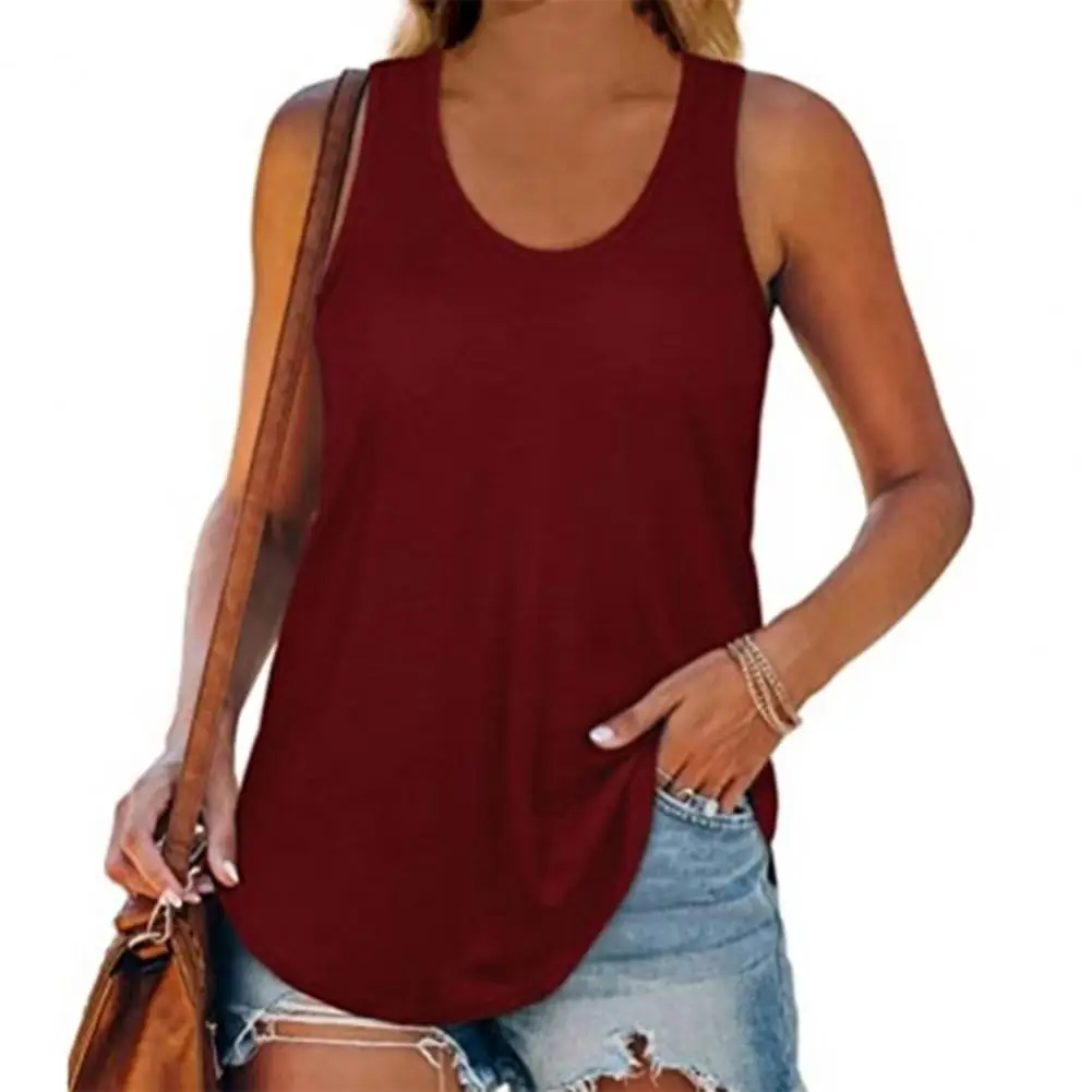 Sports Women Tank Top Gym Summer Sleeveless U Neck Solid Color Loose Vest Streetwear Workout Crop Tank Top Summer Women Vest