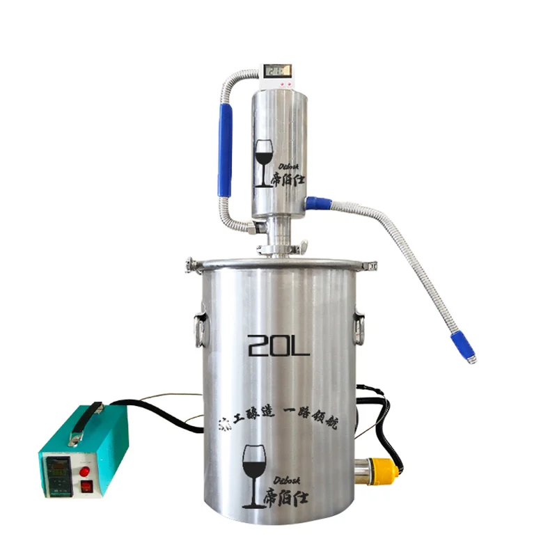 NEW 304 stainless steel miniature double tower distiller home brewing moonshine machine with heating rod temperature control box