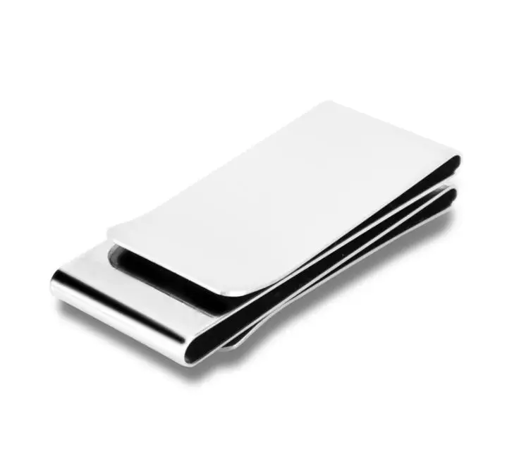 100pcs/lot Stainless Steel Money Clip 4 Fold Slim Cash Holder Clip Money Card Bill Pocket Money Holder Gift Wholesale SN3995