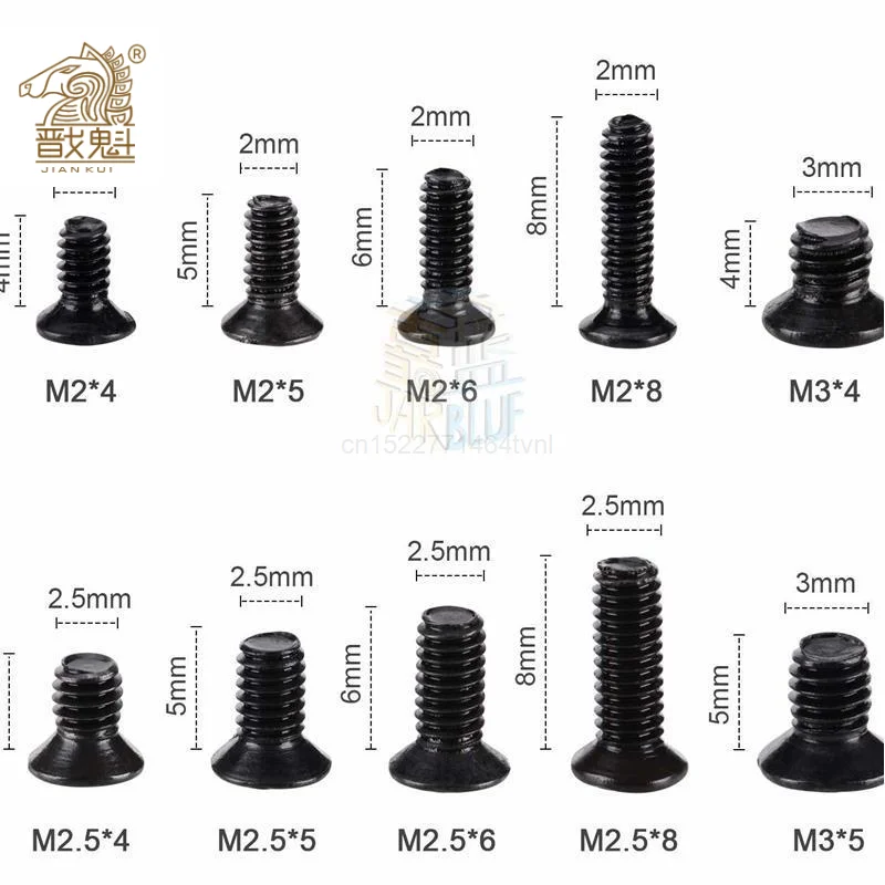 250Pcs/500Pcs M2 M2.5 M3 KM Screw Flat Head Phillips Screws Laptop Notebook Screws Set Kit for computer small screw