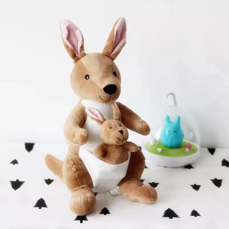 38CM Creative Cute Kangaroo Plush Toys Soft Stuffed Animal Doll Mother Child Kangaroo Plush Toys For Kids Birthday Gift