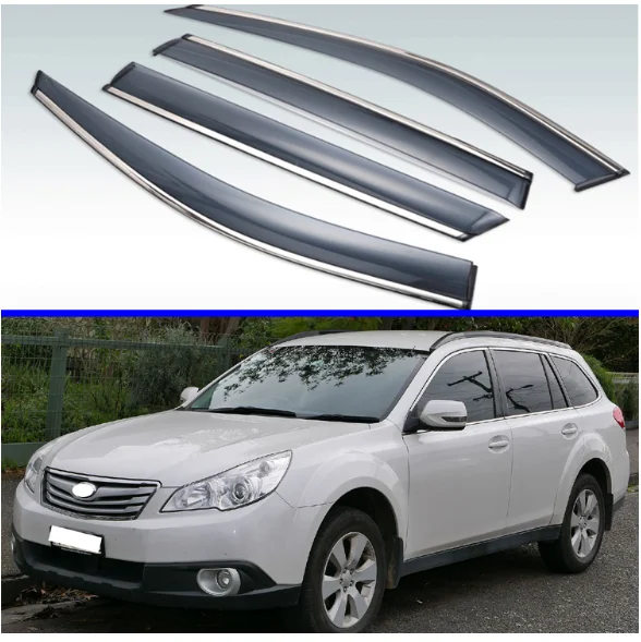 For Subaru Outback 2009-2014 Plastic Exterior Visor Vent Shades Window Sun Rain Guard Deflector 4pcs 2010 2011 2012 2013