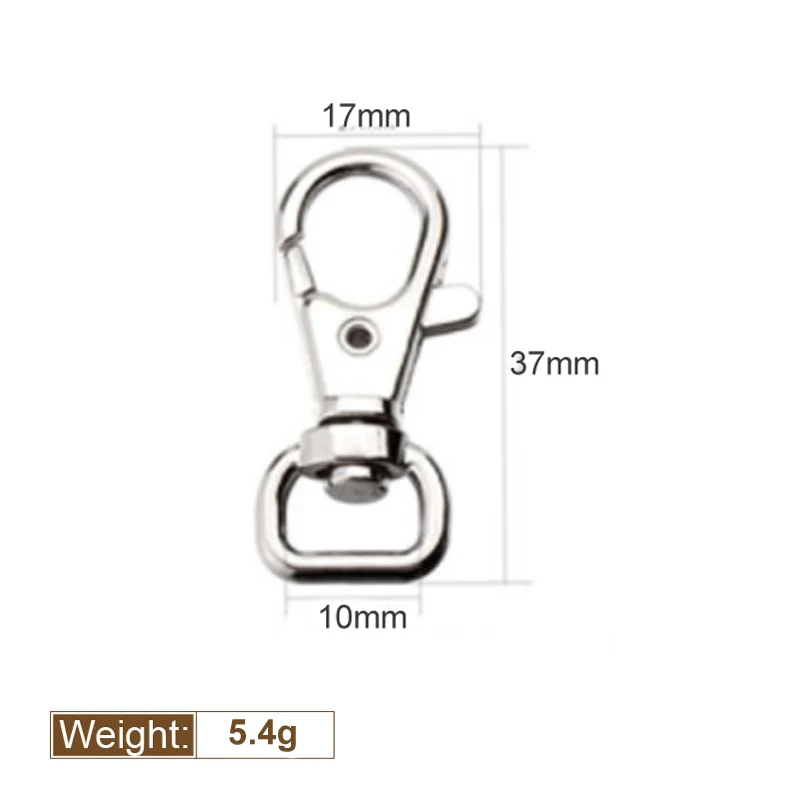 10 Pcs/pack Metal Carabiner Clip Swivel Trigger Dog Buckle KeyRing KeyHooks retaining ring DIY Craft Lobster Clasp 6 Sizes