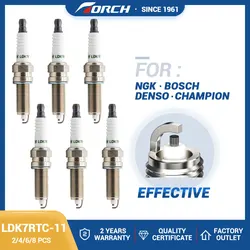 China Original TORCH LDK7RTC-11 Engine Spark Plug Compatible with Candle LZKR6B-10E for YR8SEU Champion RER8MC Denso XUH22TT