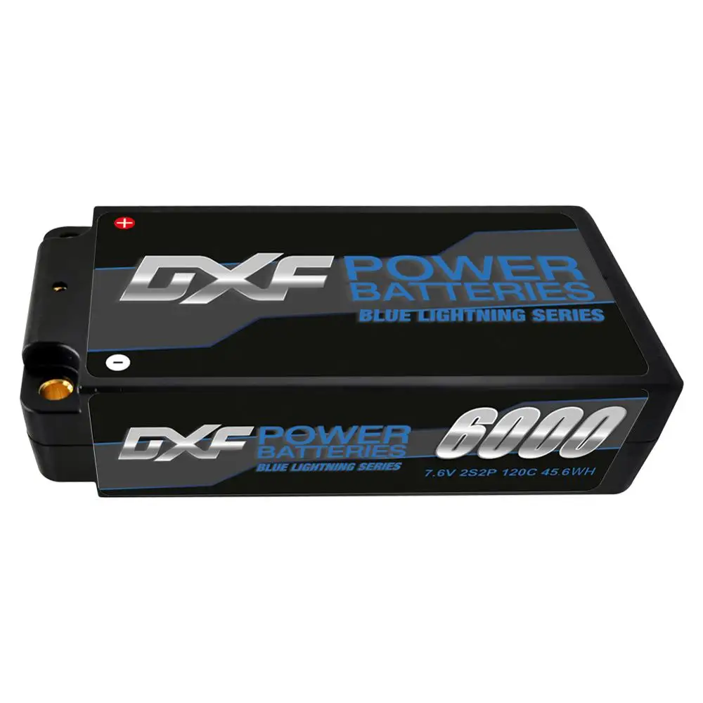 DXF bateria Lipo HV 2S Shorty Lipo 7.6V 6000mah 120C 4mm 5mm Bullet konkurs krótki pakiet dla RC1/10 Buggy samochód terenowy