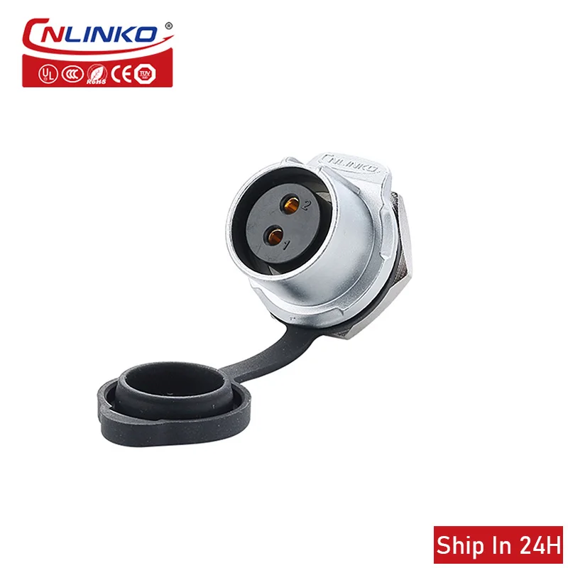 Cnlinko LP20 2pin Waterproof 20A Electrical Power Connector Plug Socket for Outdoor Industrial LED Stage Light Solar Equipment