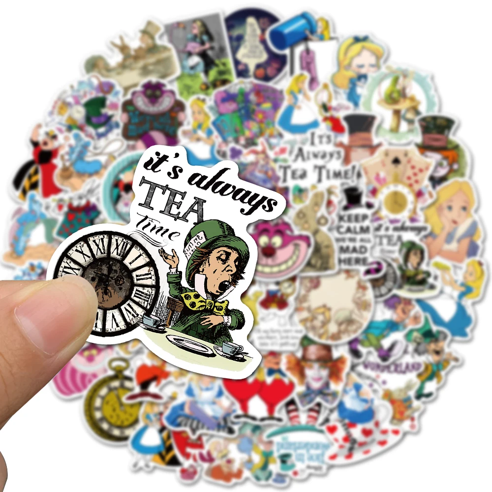 10/30/50PCS Disney Movie Alice in Wonderland Graffiti Stickers Cartoon Decals Laptop Phone Guitar Luggage Toy Sticker for Kids