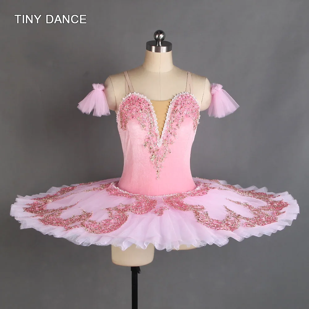 

Sugar Plum Fairy Professional Tutu for Grils and Women Pale Pink Stretch Velvet Bodice Ballet Dance Tutu Competition Tutu