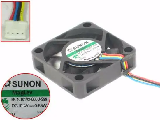 

SUNON MC40101V2-Q00U-S99 DC 10.4V 0.68W 40x40x10mm 4-wire Server Cooling Fan